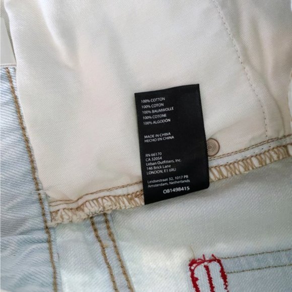 Urban Outfitters | BDG Dropped Waist Distressed Destroy Denim Short Light Blue - Picture 10 of 11